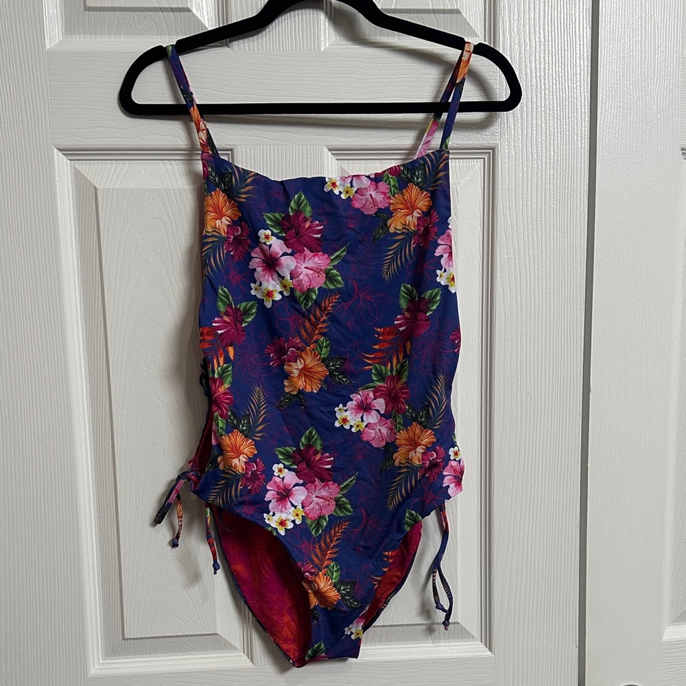 La Vie En Rose Reversible Tropical Floral One Piece